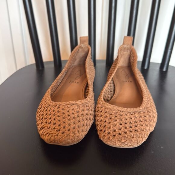 Joie leather woven flats ballet brown size 6.5 - Picture 3 of 9